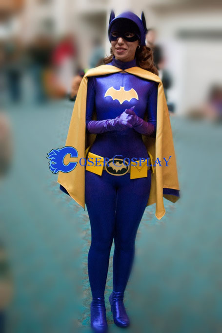 Batgirl Costume Halloween Catsuit Purple